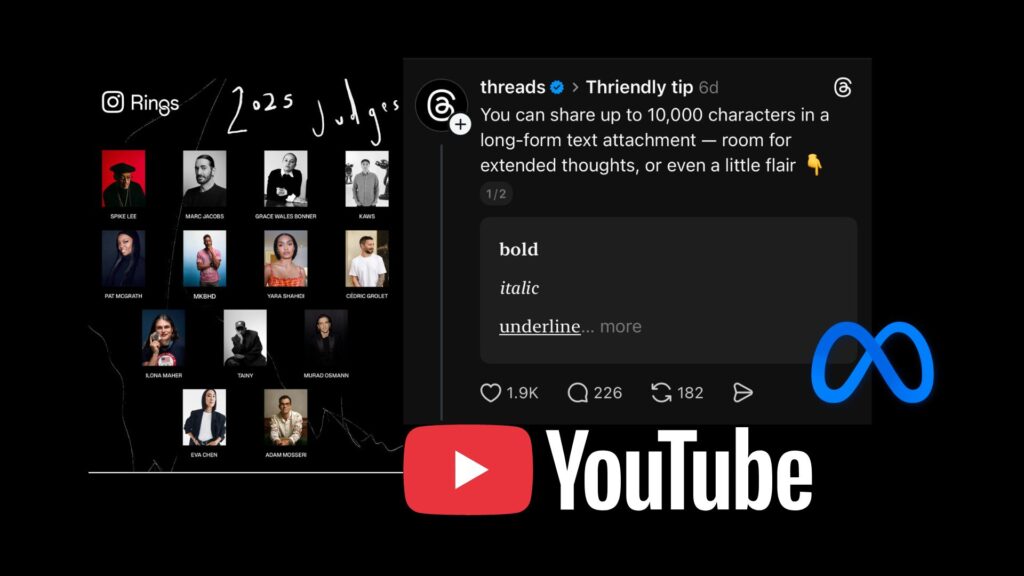 Actualizaciones en redes sociales 2025: YouTube, Meta, Instagram y Threads